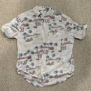 Aerie Oversized Hawaiian Button-Down Shirt
